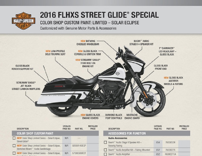 2016 street glide special accessories